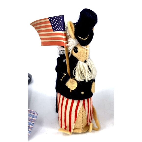 Vintage Cloth Mice Mouse Family Figures Felt Lot of 2 Vintage - Picture 3 of 6